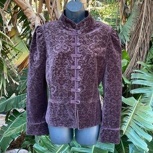 Loft burnout, velvet jacket with peplum